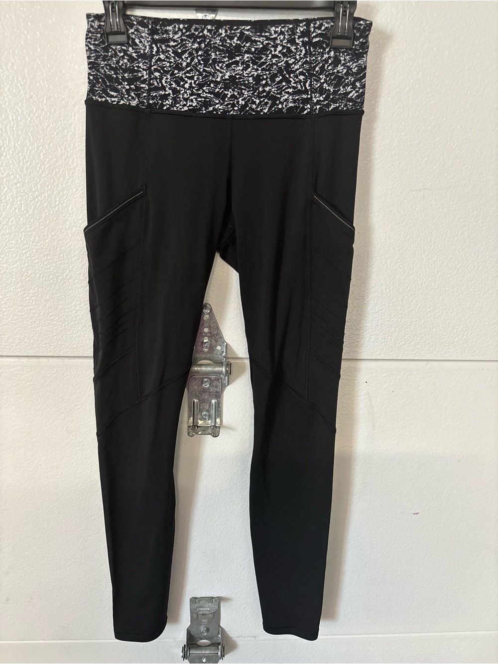 lululemon athletica Black Leggings with Marled Gray Waistband